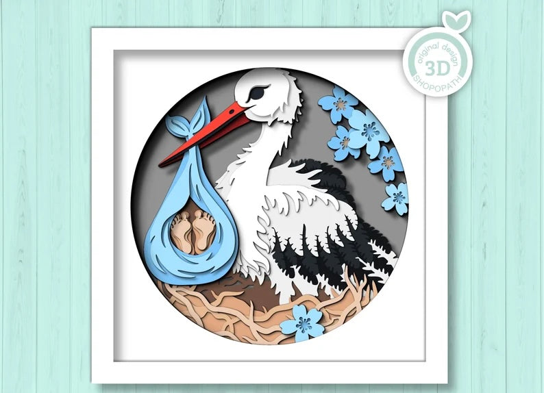 New Baby Stork SVG