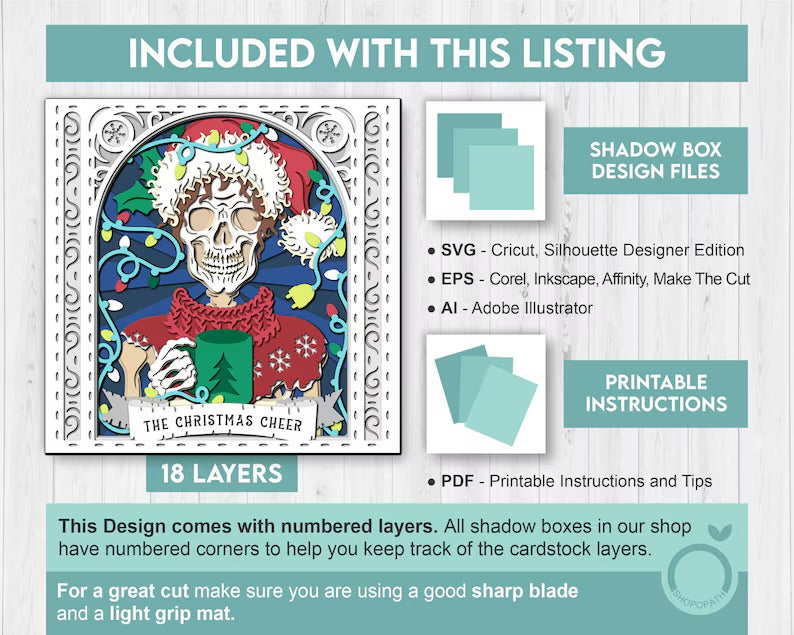 Christmas Cheer Skeleton SVG