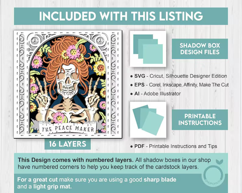 Hippie Skeleton SVG