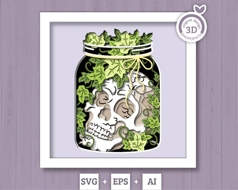 Mason Jar Skull SVG