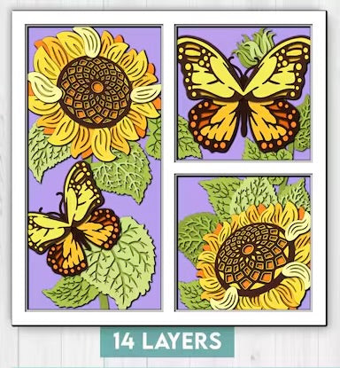 Sunflowers & Butterflies SVG