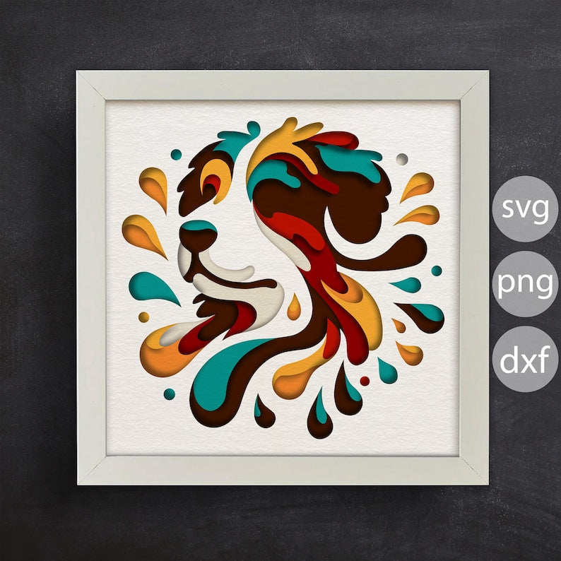 Colorful Bernese Mountain Dog SVG