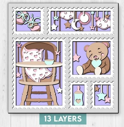 New Baby Stamps SVG