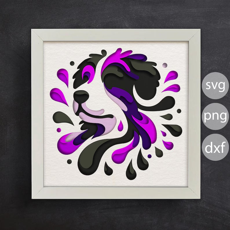 Colorful Bernese Mountain Dog SVG