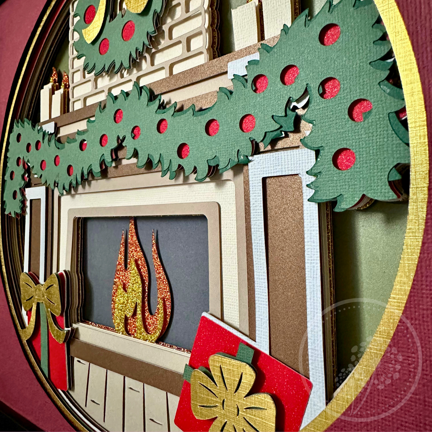 Customizable Holiday Fireplace Shadowbox