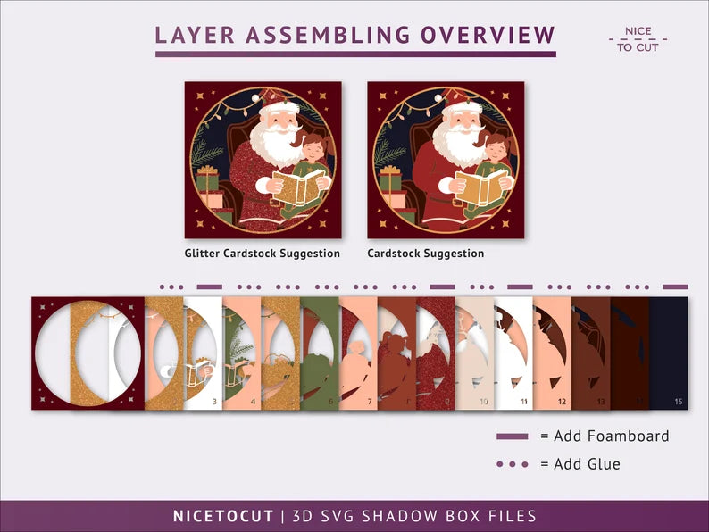 Santa Reading with Children SVG