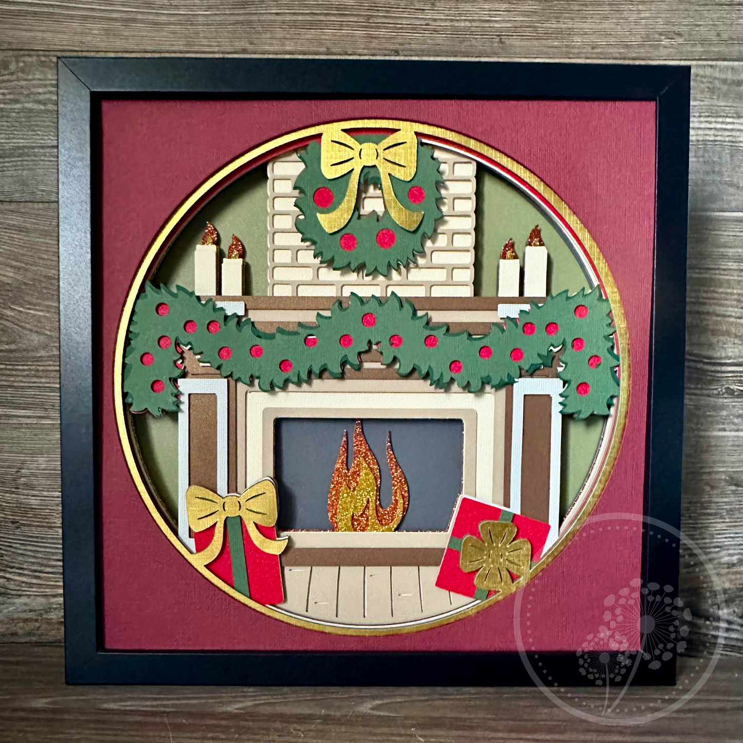 Customizable Holiday Fireplace Shadowbox