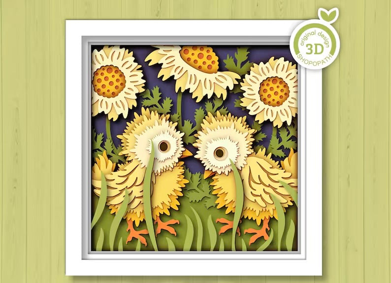 Chicks & Sunflowers SVG