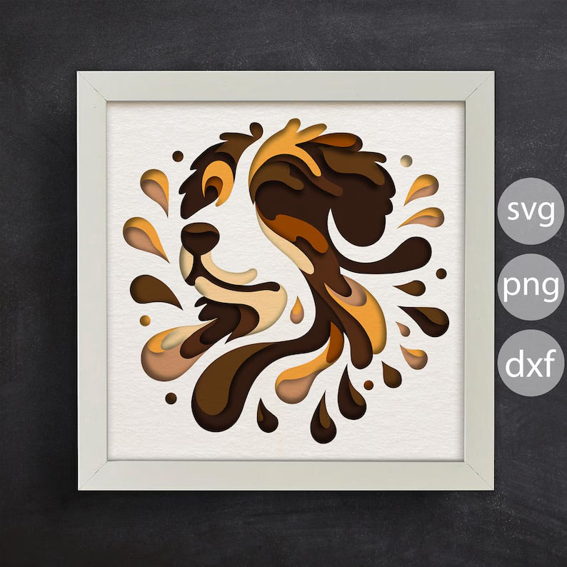 Colorful Bernese Mountain Dog SVG