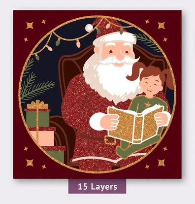 Santa Reading with Children SVG