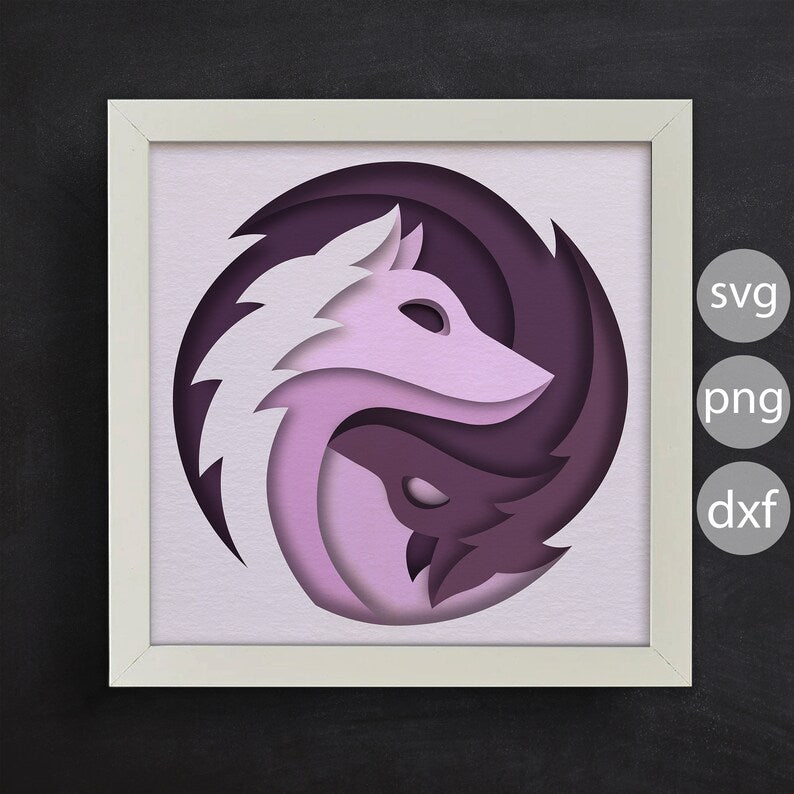Yin Yang Wolves SVG
