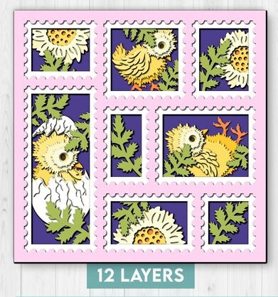 Hatching Chicks Stamps SVG