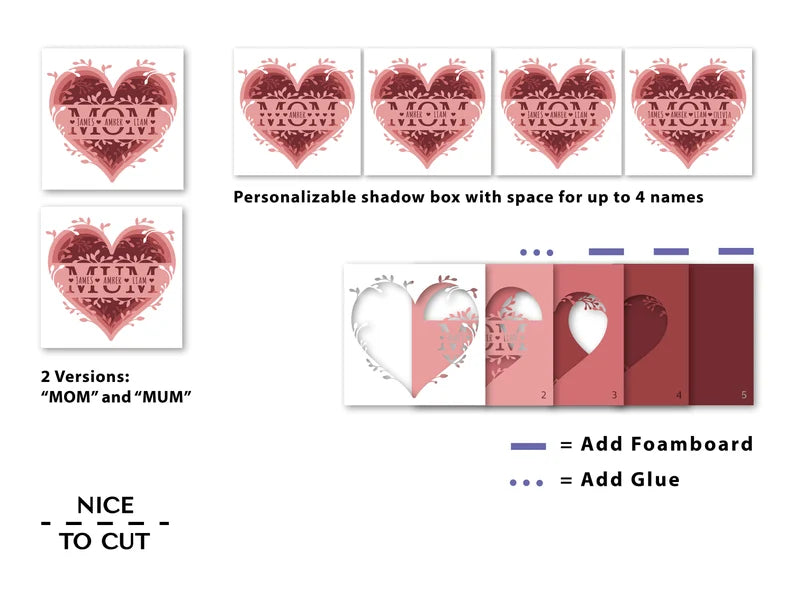 Mom/Mum Heart SVG