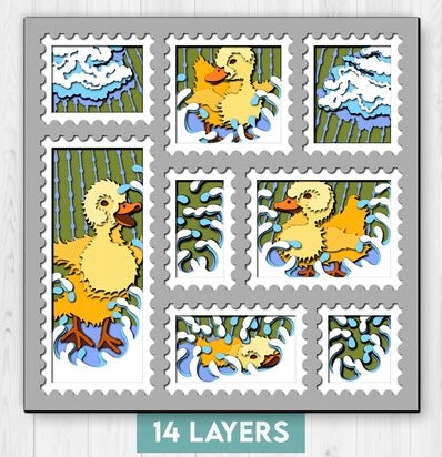 Duckling Stamps SVG
