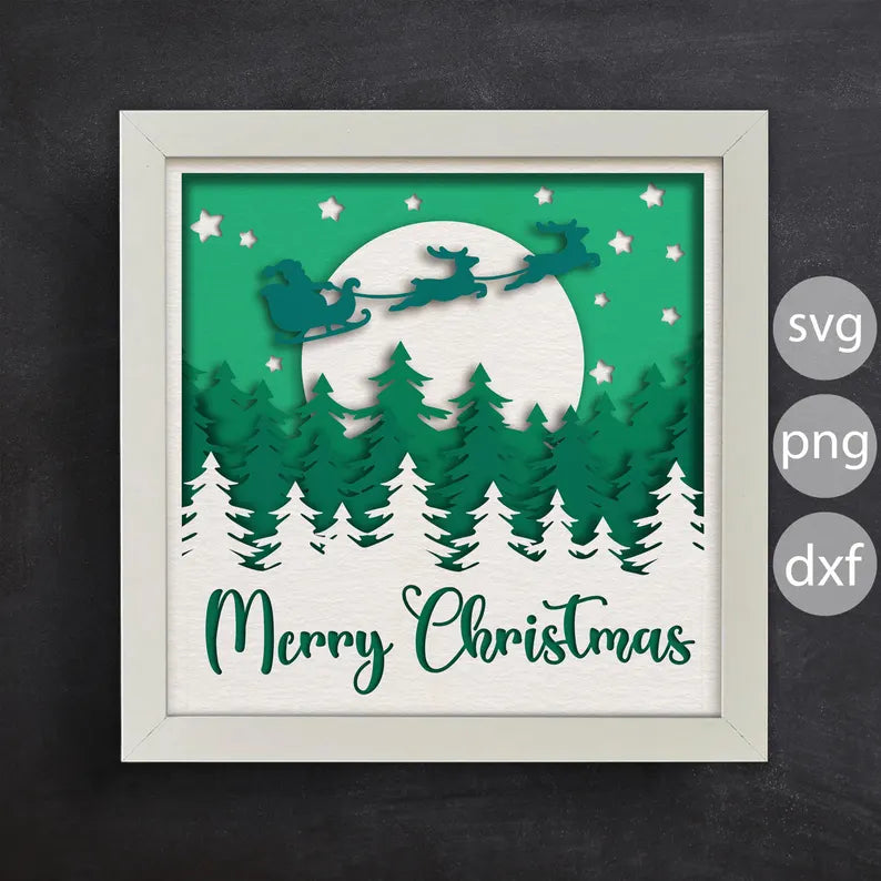 Santa’s Sleigh Landscape SVG