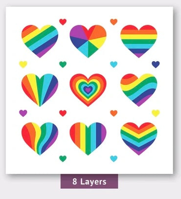 Rainbow Hearts SVG