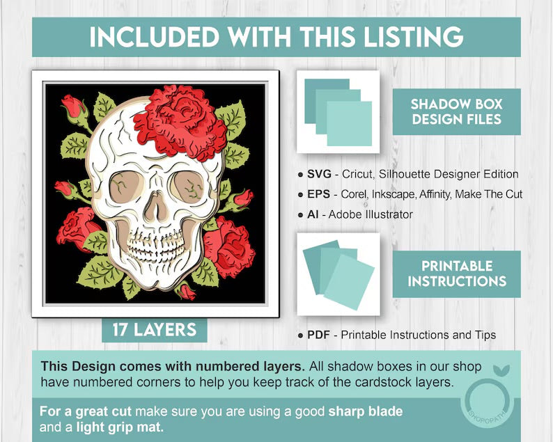 Skull with Roses SVG
