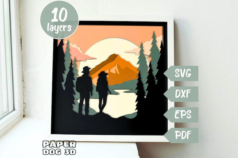 Hiking Couple SVG