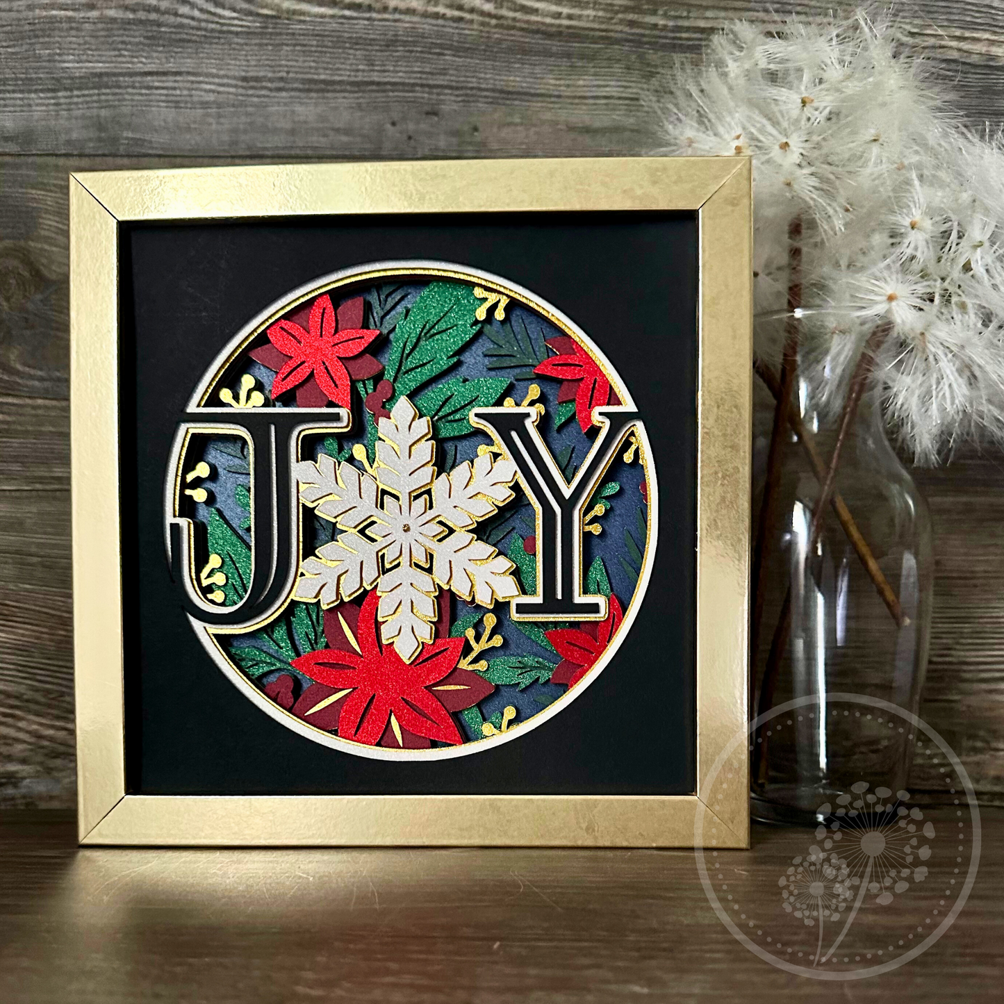 Poinsettias Joy Shadowbox
