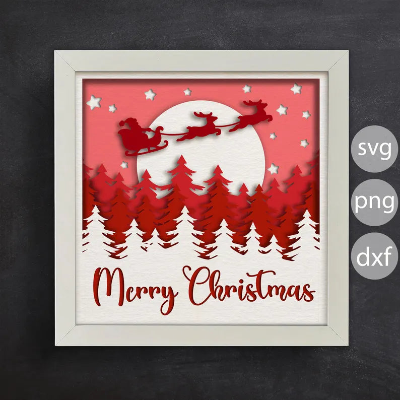 Santa’s Sleigh Landscape SVG