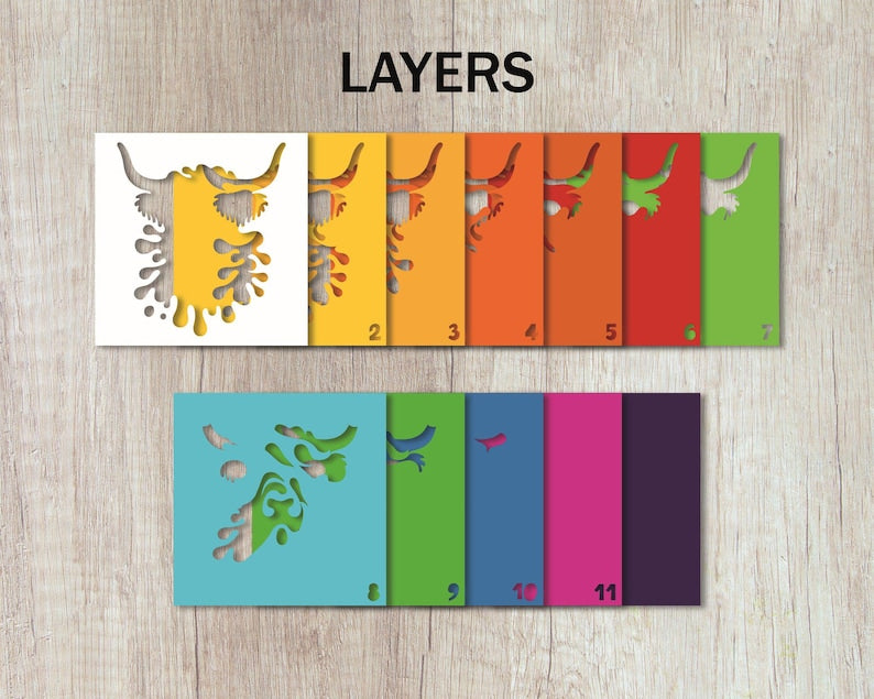 Colorful Highland Cow SVG