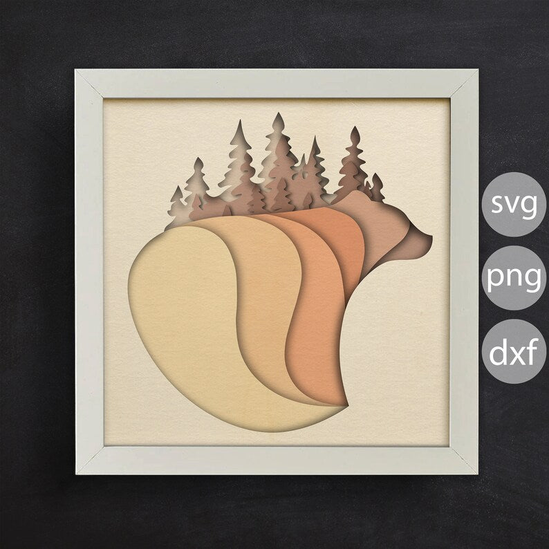 Landscape Bear SVG