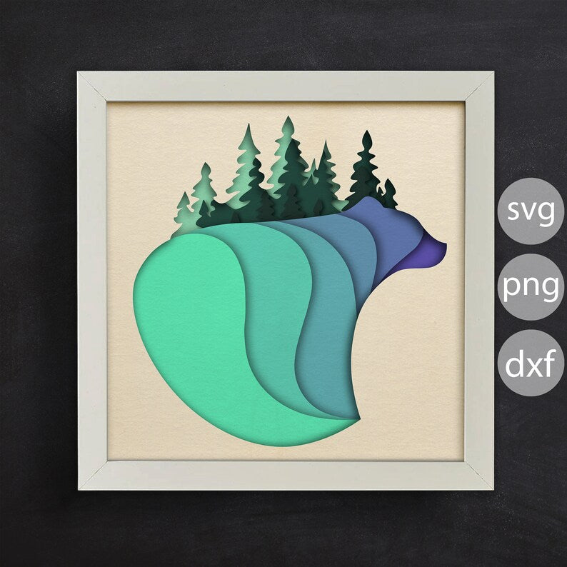 Landscape Bear SVG