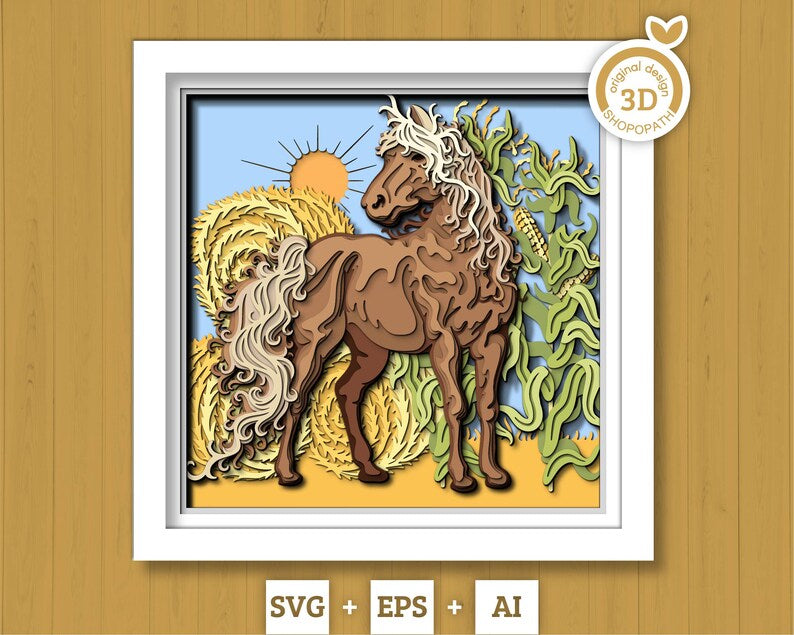 Horse on Farm SVG