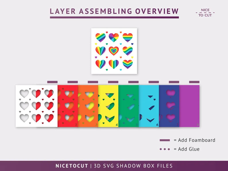 Rainbow Hearts SVG
