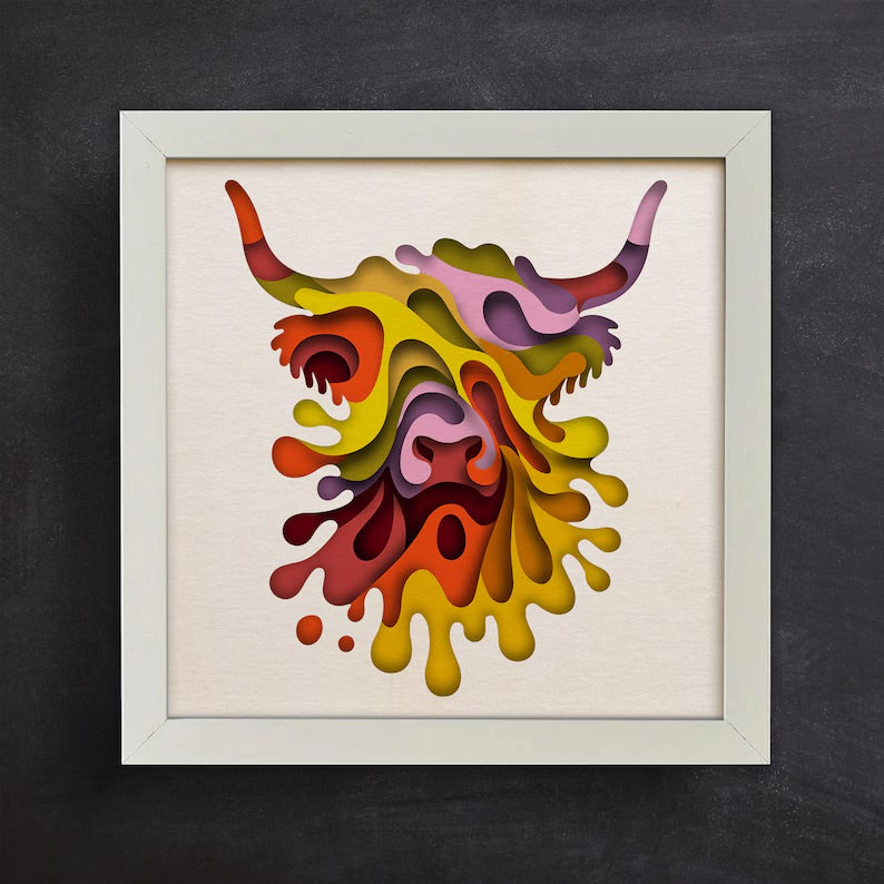 Colorful Highland Cow SVG