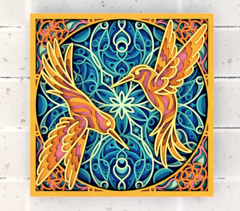 Hummingbirds Mandala SVG
