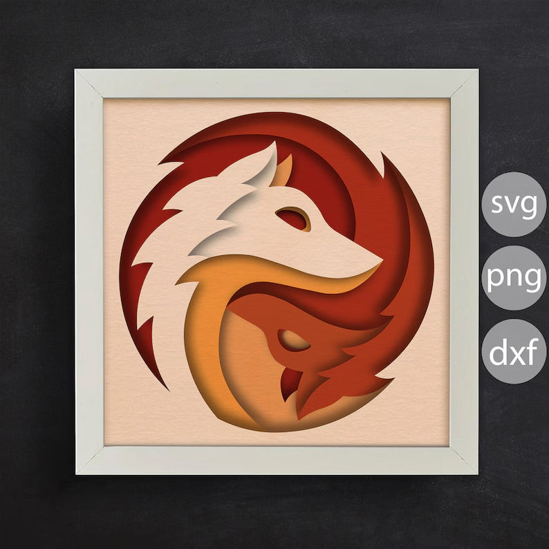 Yin Yang Wolves SVG