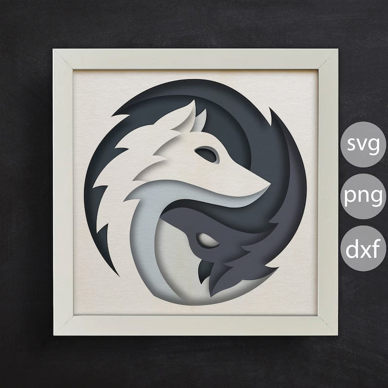 Yin Yang Wolves SVG