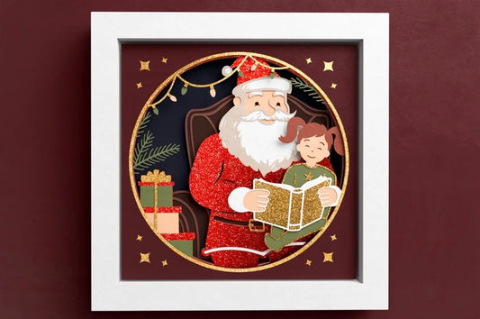 Santa Reading with Children SVG