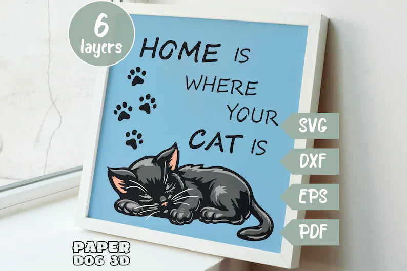 Home is Where your cat is SVG