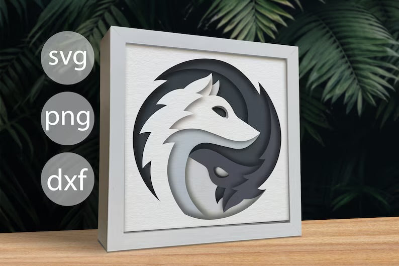 Yin Yang Wolves SVG