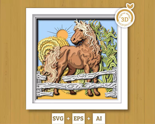 Horse on Farm SVG