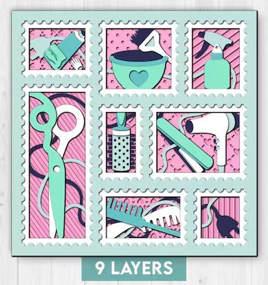 Hair Tools Stamps SVG