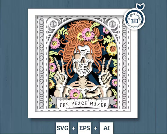 Hippie Skeleton SVG
