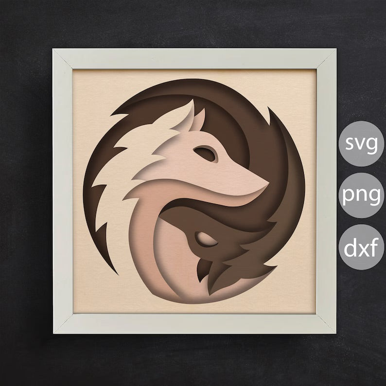 Yin Yang Wolves SVG