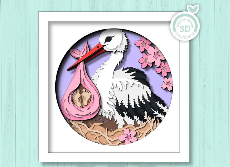 New Baby Stork SVG