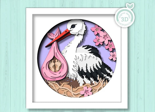 New Baby Stork SVG