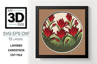 Indian Paintbrush Flower SVG