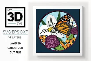 Monarch on Flower SVG