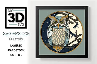 Owl at Night SVG