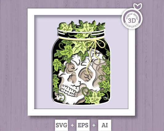 Mason Jar Skull SVG