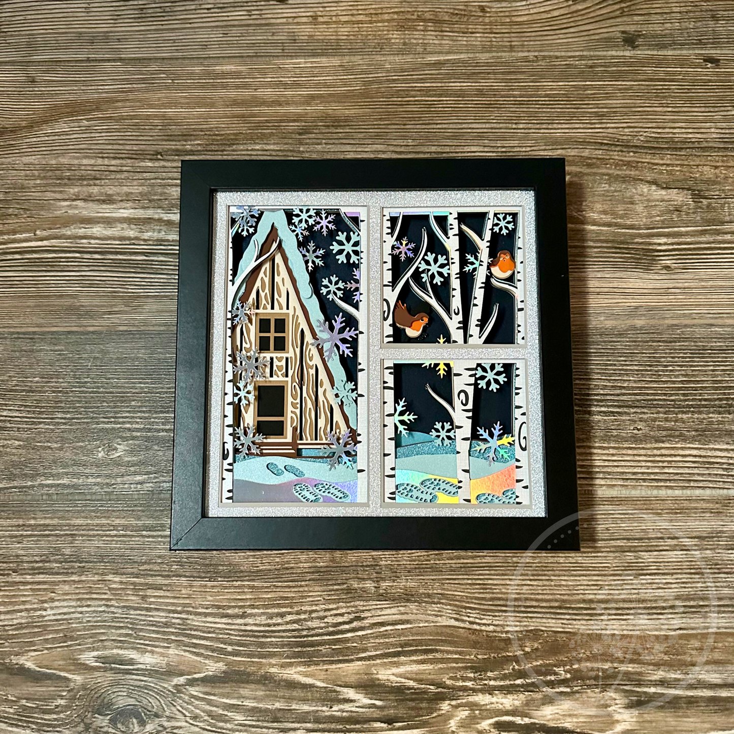 Winter Robins Panel Shadowbox