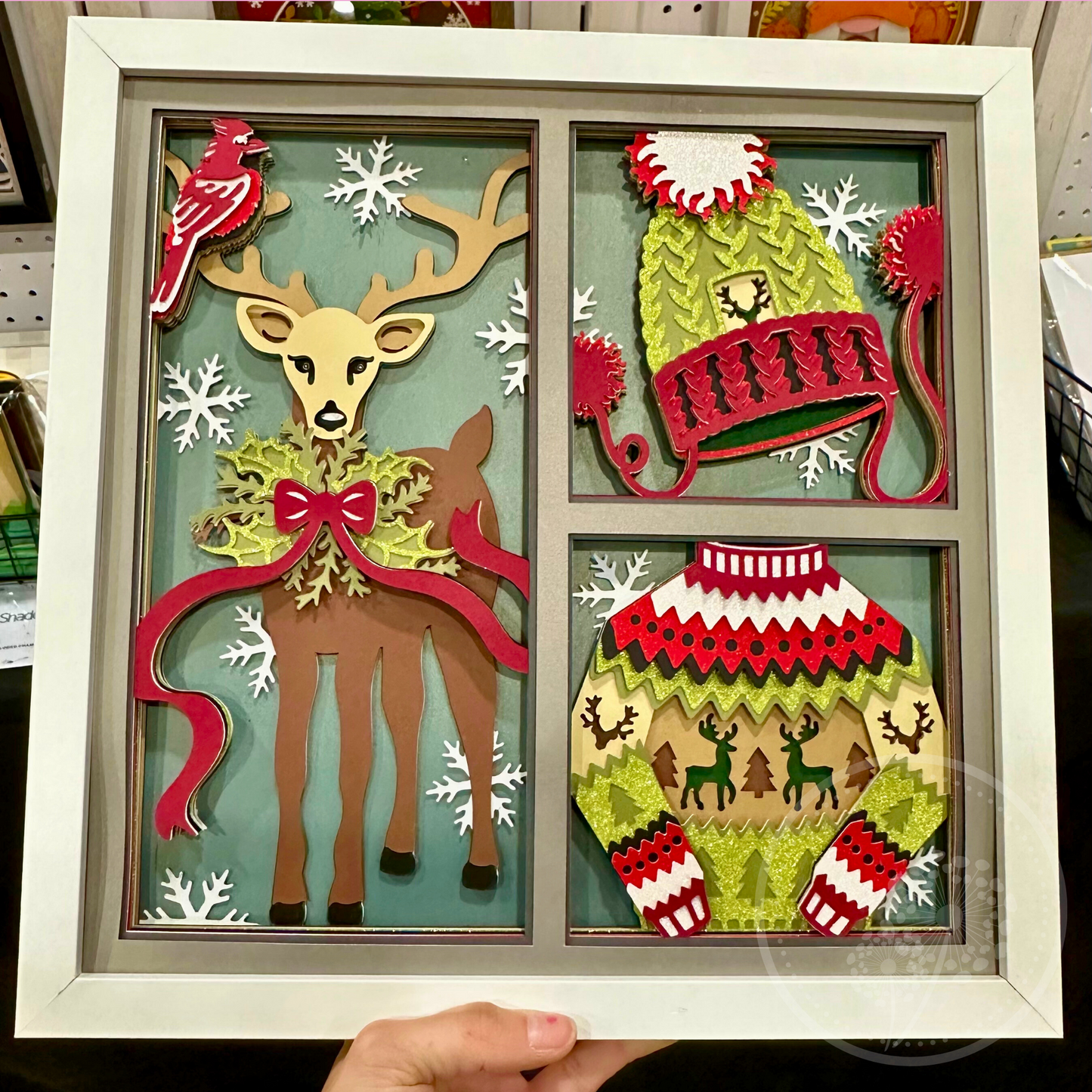 Christmas Sweater Panel Shadowbox