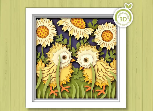 Chicks & Sunflowers SVG