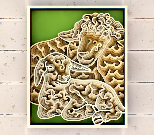 Mom and Baby Lamb SVG